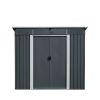6' x 8' Galvanized Metal Pent Shed w/Skylight, 29 GA Corrugated Metal, 80" Peak Ceiling, TMG-MS0608P