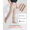 FR Pants for Men, 9 oz 100% Cotton, Flame-Resistant Cargo Pants with Multi-Pockets and Elastic Waist, Reinforced Tear-proof Stitching