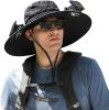 Outdoor Wide Brim Sun Hat with 2 Solar Fan Sun Bucket Hat for Men Women UPF 50+ Bucket Fishing & Beach Hat with Fan Built in.